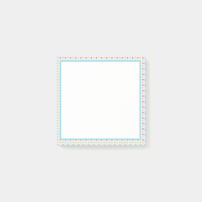 Sunburst Stripes Checkerboard Sticky Note (Front)