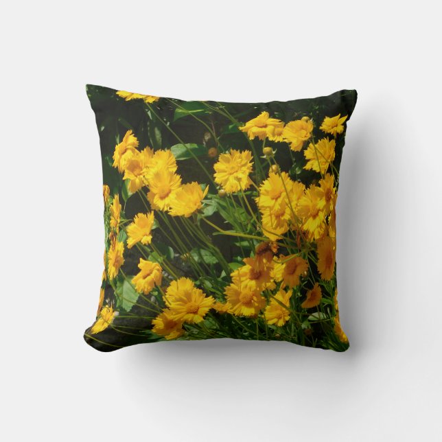 Sunburst Sunflowers (Coreopsis) Pillow (Front)