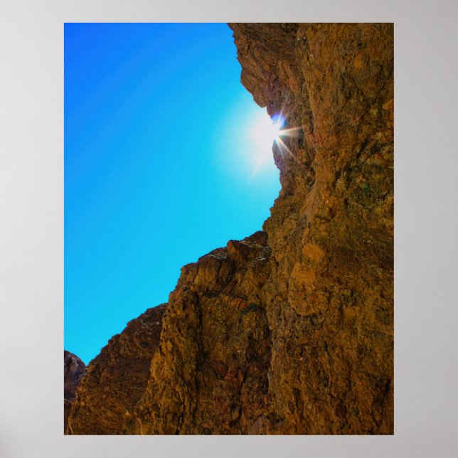 Sunburst Through Mojave Canyon Walls Poster (Front)