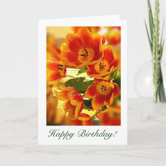 sunburst Tulip Birthday wishes Card