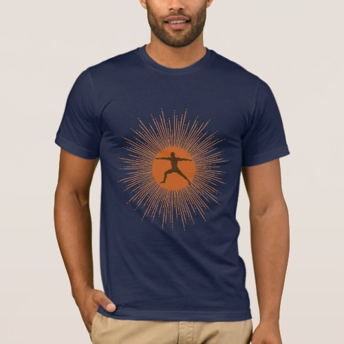 Sunburst Warrior Pose Yoga t_shirt