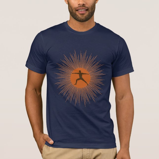 Sunburst Warrior Pose Yoga t-shirt (Front)
