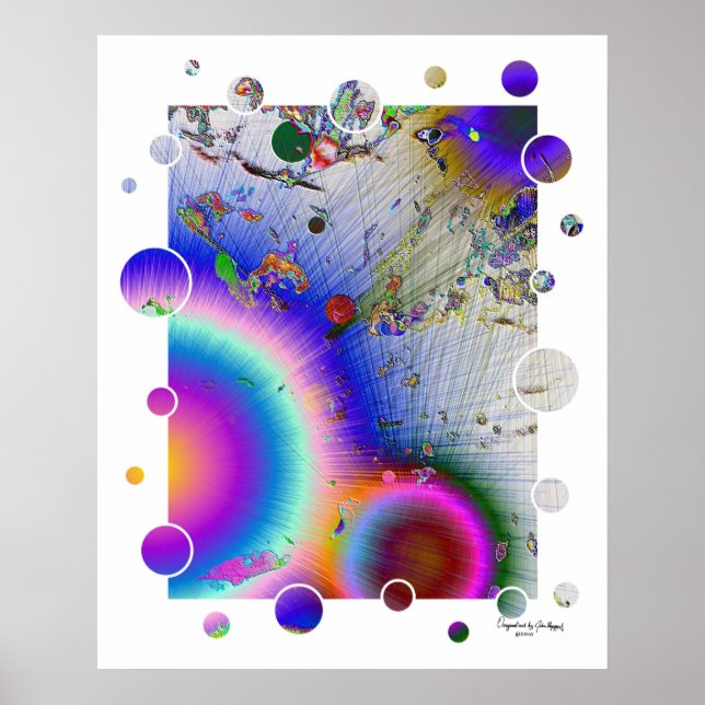 Sunburst White Frame, Art Signature Poster (Front)