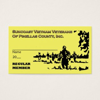 Suncoast Vietnam Veterans Regular Member Card by LivingLife at Zazzle
