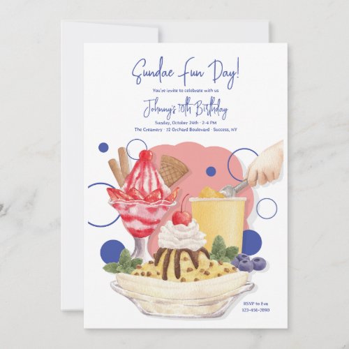 Sundae Birthday Party Invitations