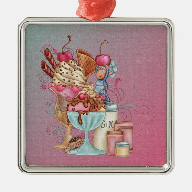 Sundae Chef Metal Ornament (Front)
