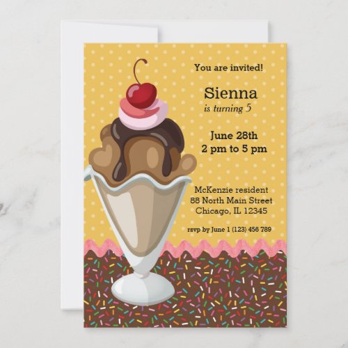 Sundae  choose background color invitation