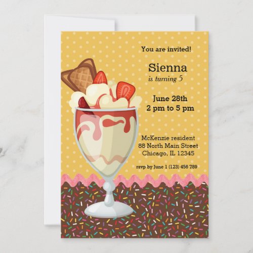 Sundae  choose background color invitation