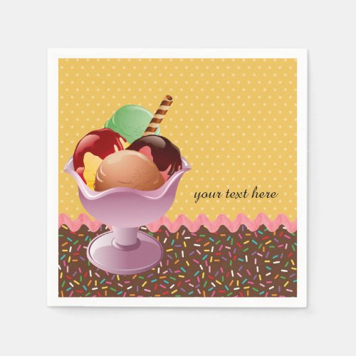 Sundae  choose background color paper napkins