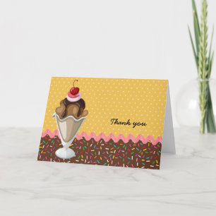 Sundae * choose background color thank you card