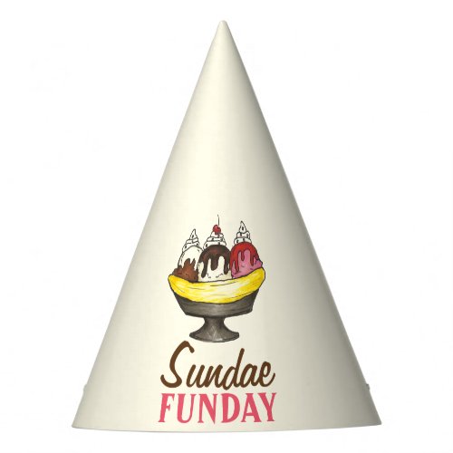 SUNDAE FUNDAY Banana Split Ice Cream Social Party Hat