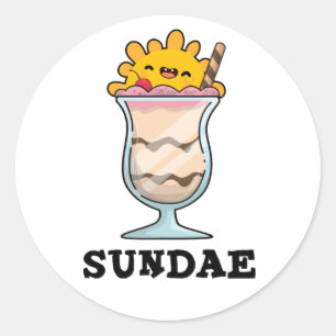 Sundae Funny Sunday Ice Cream Pun Classic Round Sticker