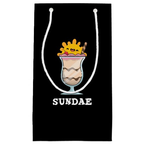 Sundae Funny Sunday Ice Cream Pun Dark BG Small Gift Bag