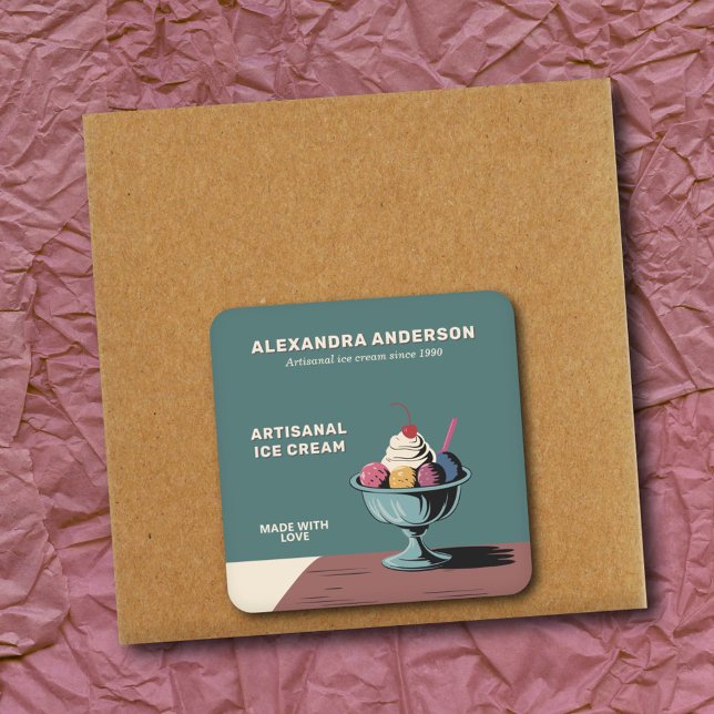 Sundae - Ice Cream Parlor Made with Love Sticker (Sundae - Ice Cream Parlor Made with Love Sticker)