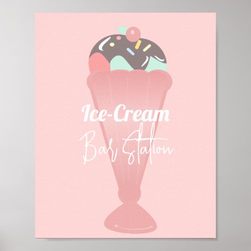 Sundae Ice Cream Party Sign