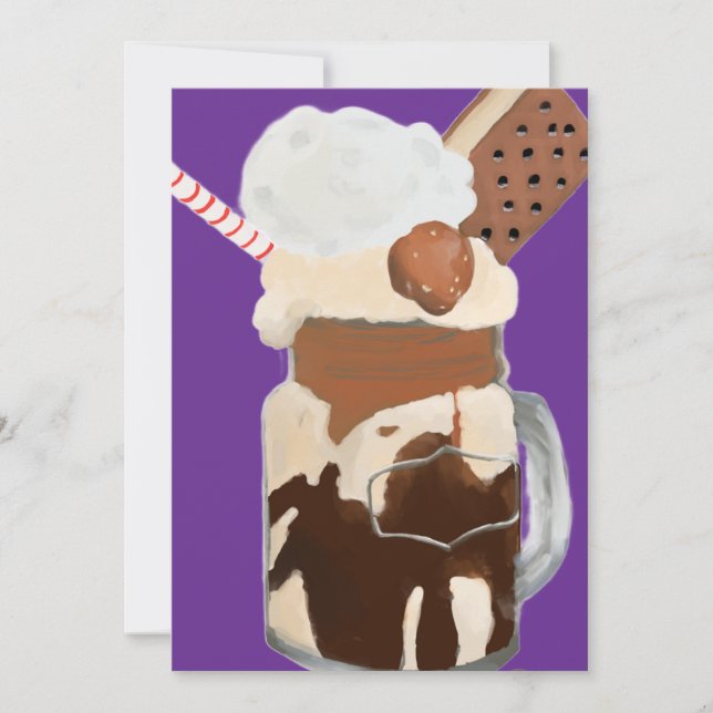 Sundae Ice Creams Fun Desserts Thank You Card (Front)