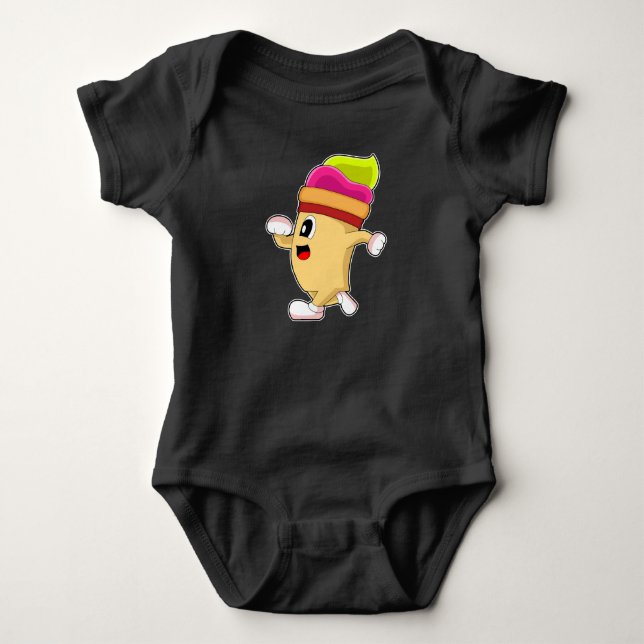 Sundae Runner Running Sports Baby Bodysuit (Front)