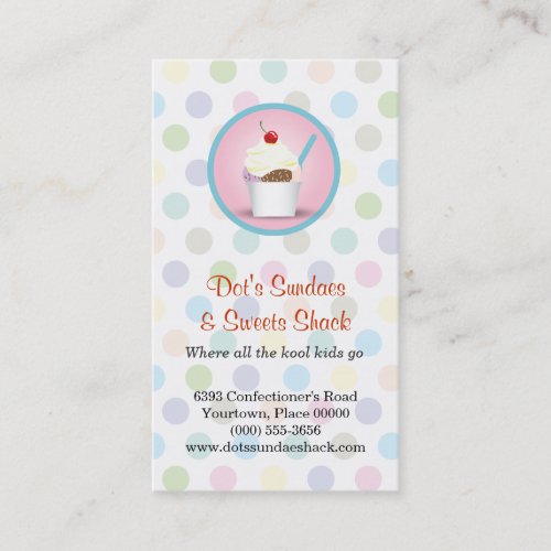 Sundae Shop Loyalty Rewards Business Card Templates