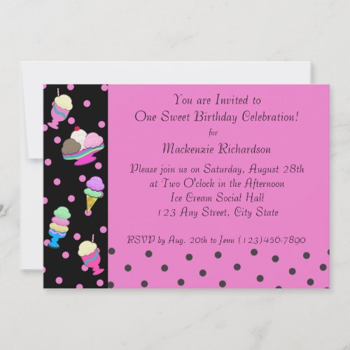 Sundae Shoppe Party Invitation