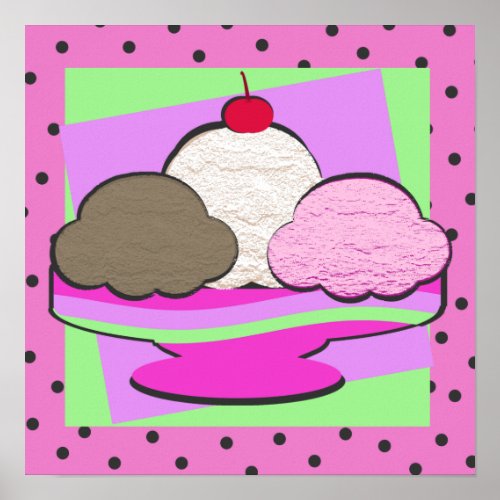 Sundae Shoppe Pink Poster