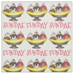 SUNDAE (SUNDAY) FUNDAY Ice Cream Banana Split Food Fabric