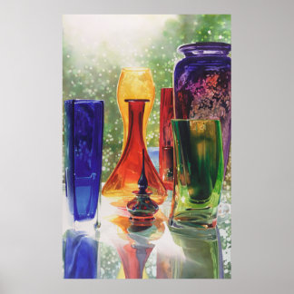 "Sundance" Art Glass Watercolor Painting Poster