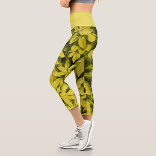 Sundance Mexican Orange Plant Floral Capri Leggings