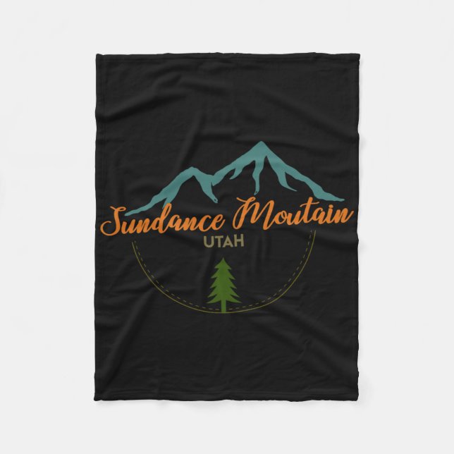 Sundance Mountain Utah Adventure Skiing Snowboard  Fleece Blanket (Front)