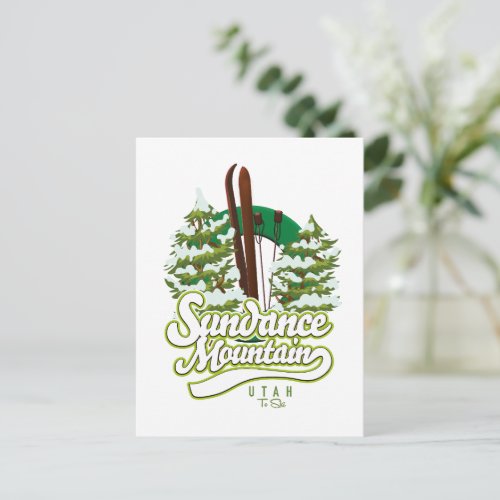 Sundance Mountain Utah Ski logo Postcard