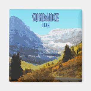 Sundance Utah Mountains Vintage Magnet