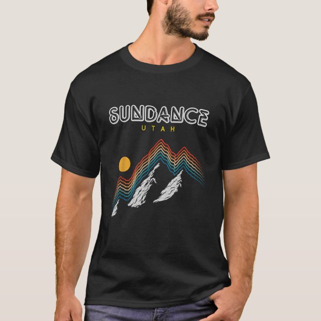 Sundance Utah USA hiking and climbing 1980s Retro  T-Shirt (Front)