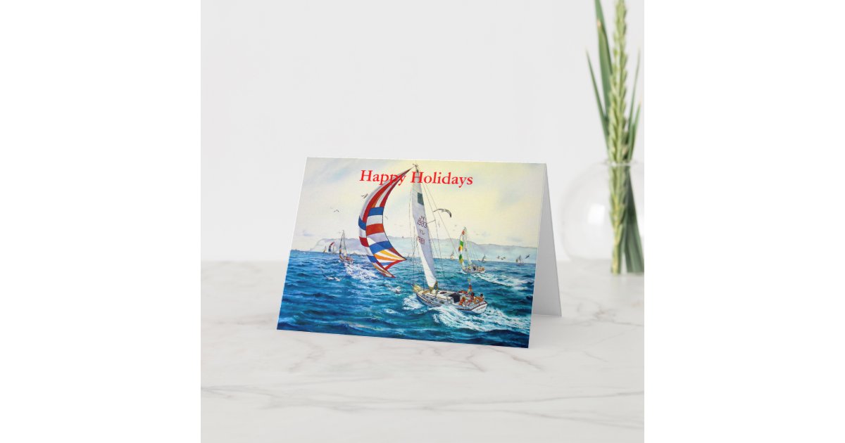 Sunday Afternoon At San Diego Bay Holiday Card