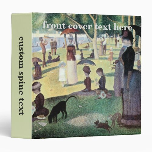 Sunday Afternoon Island La Grande Jatte by Seurat 3 Ring Binder