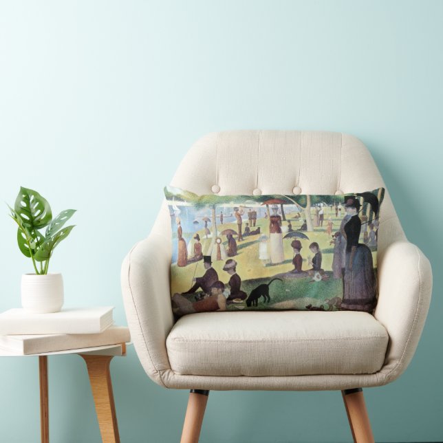 Sunday Afternoon, Island La Grande Jatte by Seurat Lumbar Pillow (Chair)
