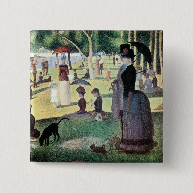 Sunday Afternoon, Island La Grande Jatte by Seurat Pinback Button (Front)