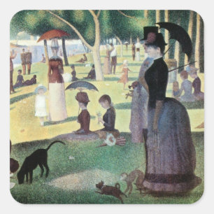 Sunday Afternoon, Island La Grande Jatte by Seurat Square Sticker