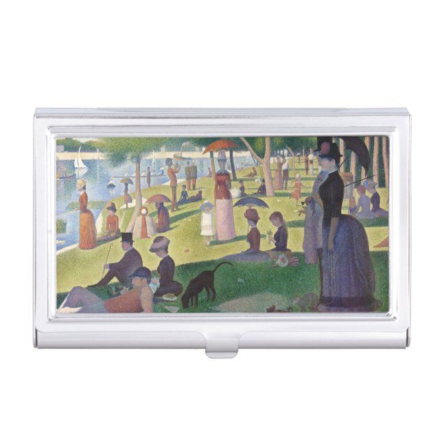 Sunday Afternoon Seurat Neo Impressionist Painting Business Card Case (Front)
