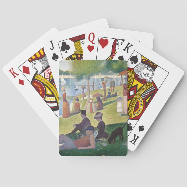 Sunday Afternoon Seurat Neo Impressionist Painting Poker Cards (Back)