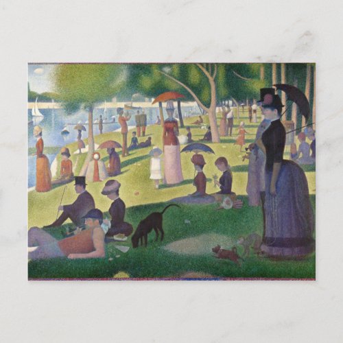 Sunday Afternoon Seurat Neo Impressionist Painting Postcard