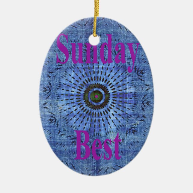 Sunday Best Ceramic Ornament (Front)