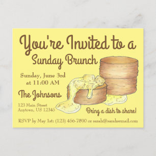 Sunday Breakfast Brunch Biscuits Sausage Gravy Invitation Postcard