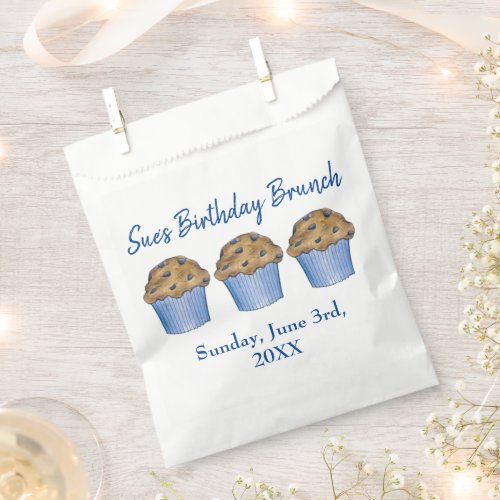 Sunday Breakfast Brunch Party Blueberry Muffin Favor Bag
