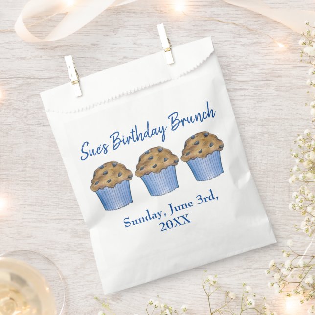 Sunday Breakfast Brunch Party Blueberry Muffin Favor Bag (Clipped)