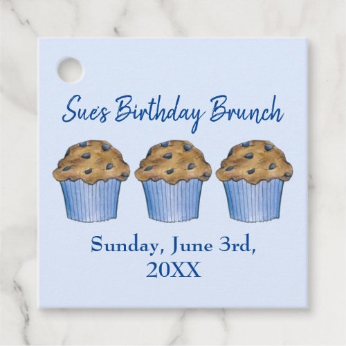 Sunday Breakfast Brunch Party Blueberry Muffin Favor Tags