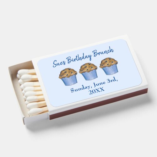 Sunday Breakfast Brunch Party Blueberry Muffin Matchboxes