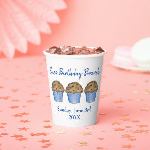 Sunday Breakfast Brunch Party Blueberry Muffin Paper Cups