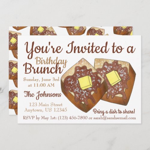 Sunday Breakfast Brunch Party French Toast Invitation