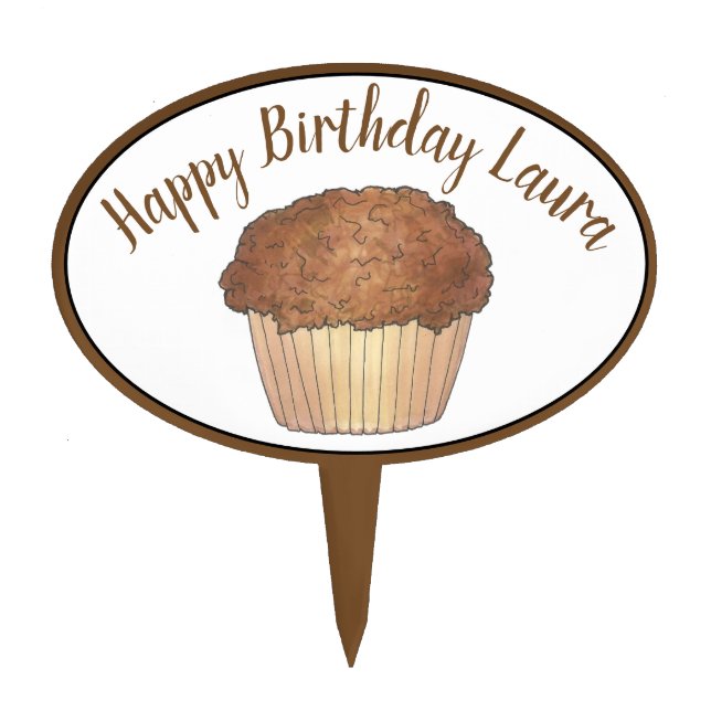 Sunday Breakfast Brunch Streusel Crumb Muffin Cake Topper (Front)