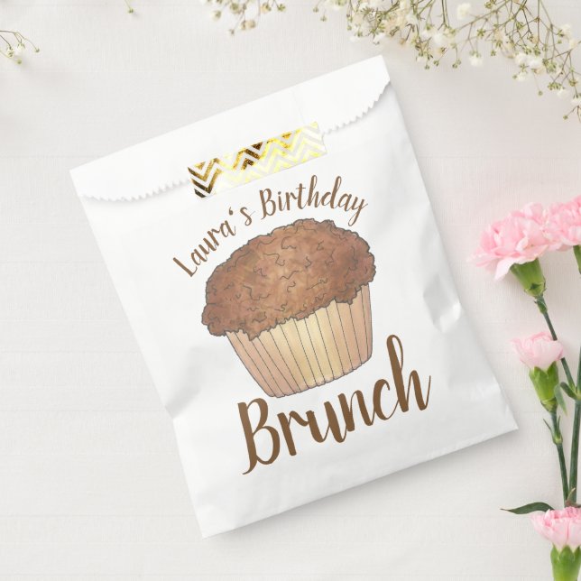 Sunday Breakfast Brunch Streusel Crumb Muffin Favor Bag (Sealed)