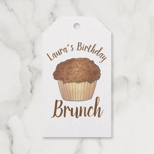 Sunday Breakfast Brunch Streusel Crumb Muffin Foil Gift Tags